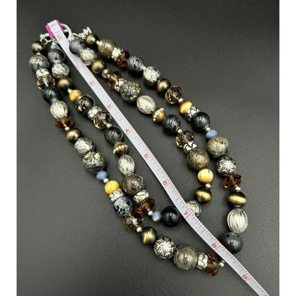 Premier Designs Top Notch Layered Convertible Multicolor Beaded‎ Chain Necklace